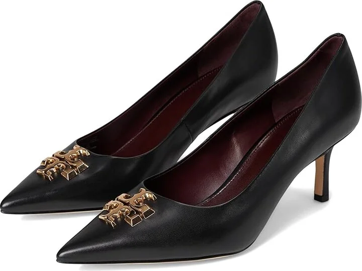 Tory Burch Eleanor Pump 65MM High Women's Heels Perfect Black/Gold : 7.5 M, Leather