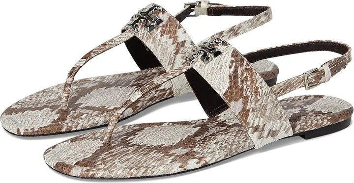 Tory Burch Eleanor Sandal Women's Shoes Granite Roccia/Gold : 5.5 M, Leather