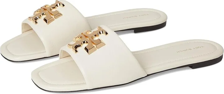 Tory Burch Eleanor Slide Women's Shoes Light Cream/Gold : 10 M, Leather