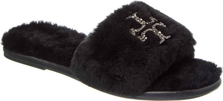 Tory Burch Everly Jeweled Shearling Slide