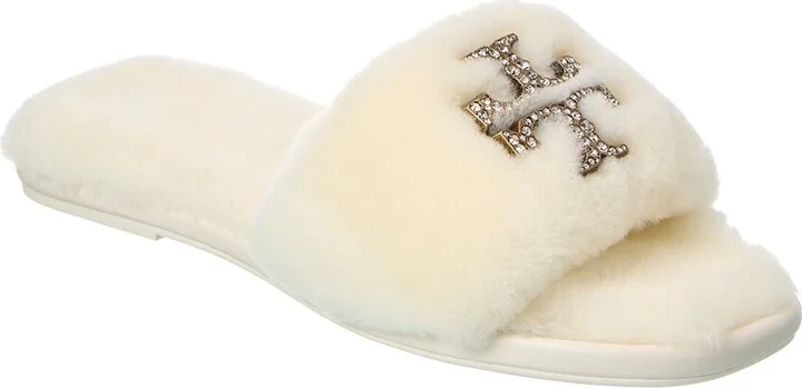 Tory Burch Everly Jeweled Shearling Slide