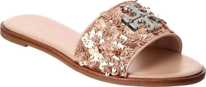 Tory Burch Everly Leather-Trim Slide