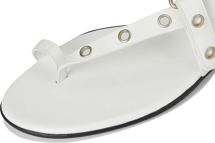 Tory Burch Eyelet Toe Ring Sandals Women's Flat Shoes Cloud/Silver : 10.5 M, Leather - Image 7