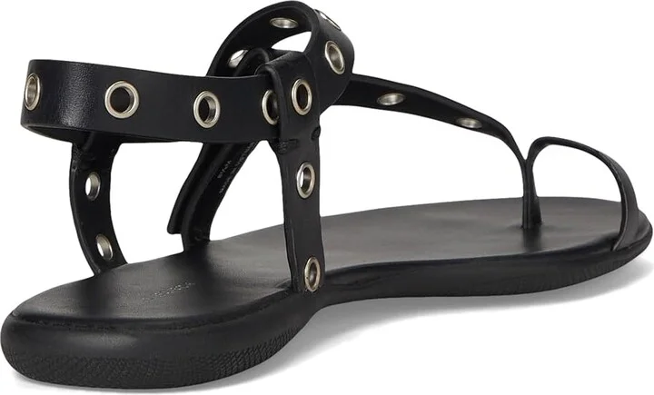 Tory Burch Eyelet Toe Ring Sandals Women's Flat Shoes Perfect Black/Silver : 9.5 M, Leather - Image 4