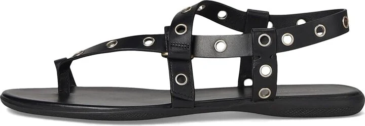 Tory Burch Eyelet Toe Ring Sandals Women's Flat Shoes Perfect Black/Silver : 9.5 M, Leather - Image 6