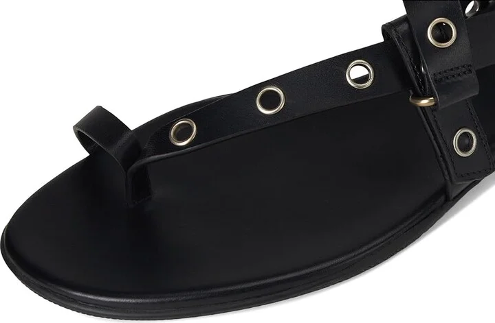 Tory Burch Eyelet Toe Ring Sandals Women's Flat Shoes Perfect Black/Silver : 9.5 M, Leather - Image 7