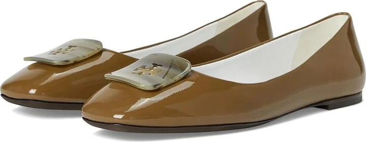 Tory Burch Georgia Ballet Women's Shoes Almond Oats : 5 M, Leather