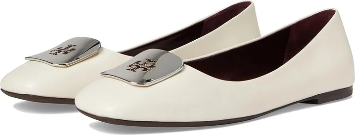 Tory Burch Georgia Ballet Women's Shoes Light Cream : 6.5 M, Leather
