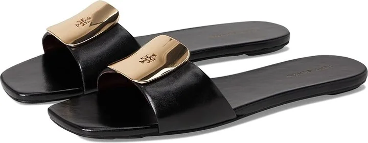 Tory Burch Georgia Slide Women's Wedge Shoes Perfect Black : 9.5 M, Leather