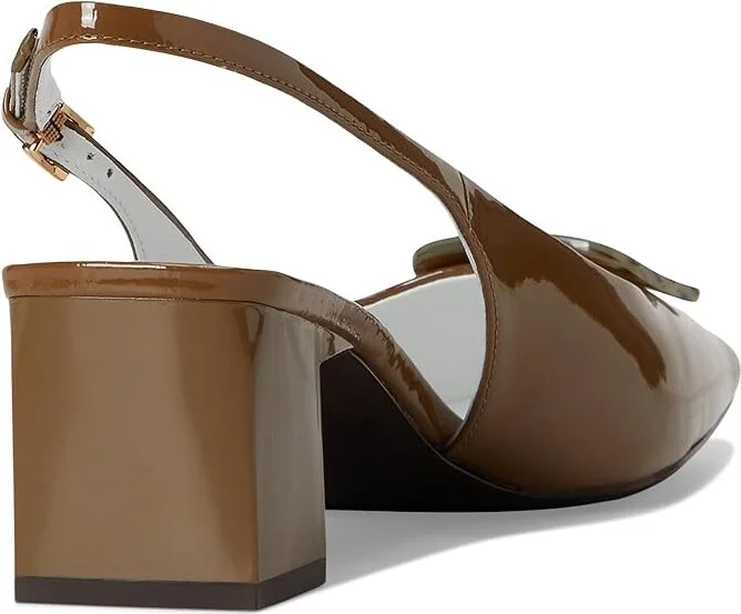 Tory Burch Georgia Slingback 55 mm High Women's Heels Almond Oats : 5.5 M, Leather - Image 4