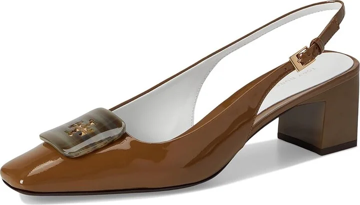 Tory Burch Georgia Slingback 55 mm High Women's Heels Almond Oats : 5.5 M, Leather - Image 5