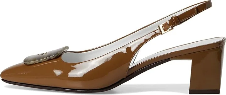 Tory Burch Georgia Slingback 55 mm High Women's Heels Almond Oats : 5.5 M, Leather - Image 6