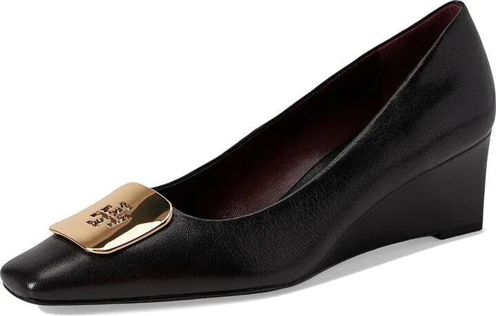 Tory Burch Georgia Wedge 55 mm High Women's Heels Perfect Black : 10.5 M, Leather - Image 5