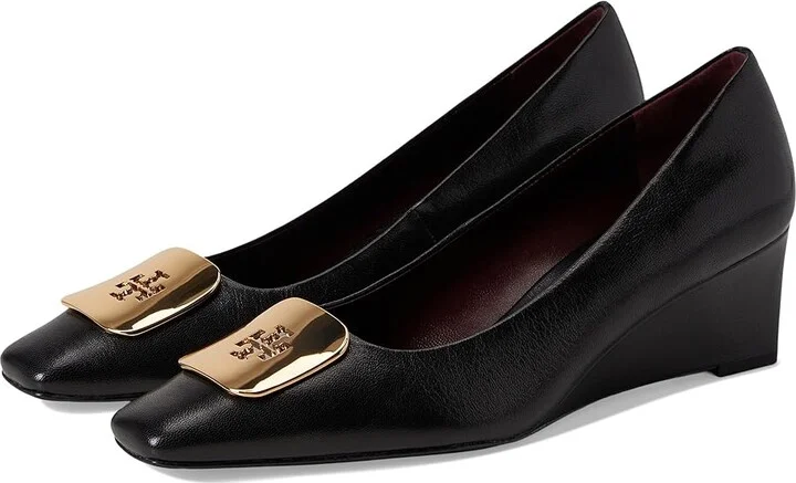 Tory Burch Georgia Wedge 55 mm High Women's Heels Perfect Black : 10.5 M, Leather