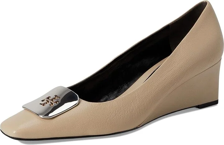 Tory Burch Georgia Wedge 55 mm High Women's Heels Stone Gray : 10 M, Leather - Image 5
