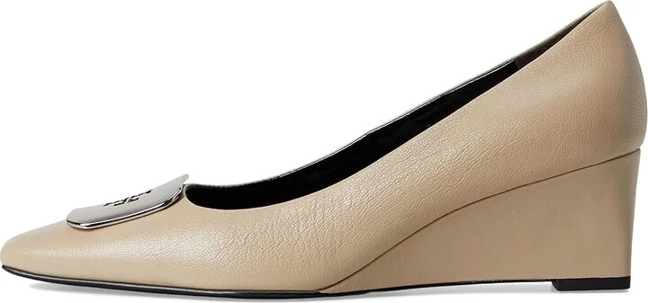 Tory Burch Georgia Wedge 55 mm High Women's Heels Stone Gray : 10 M, Leather - Image 6