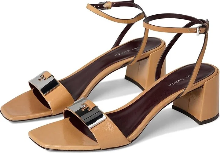 Tory Burch Gigi Sandal 55Mm Women's Sandals Cantucci/Silver : 8 M, Leather