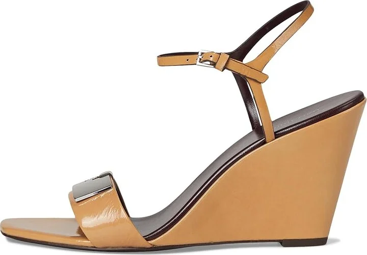 Tory Burch Gigi Wedge Sandal 80Mm Women's Sandals Cantucci/Silver : 5 M, Leather - Image 6