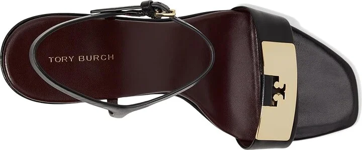 Tory Burch Gigi Wedge Sandal 80Mm Women's Sandals Perfect Black/Gold : 5.5 M, Leather - Image 2