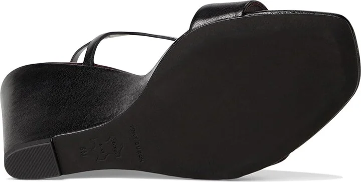 Tory Burch Gigi Wedge Sandal 80Mm Women's Sandals Perfect Black/Gold : 5.5 M, Leather - Image 3