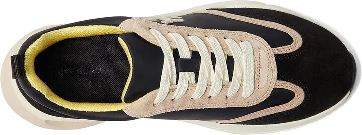 Tory Burch Good Luck Trainer Women's Shoes Black/Cream/Black : 5 M, Leather/Suede - Image 2