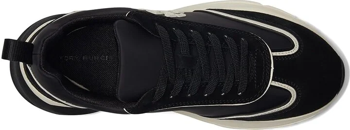 Tory Burch Good Luck Trainer Women's Shoes Perfect Black/New Ivory : 10 M, Leather/Suede - Image 2