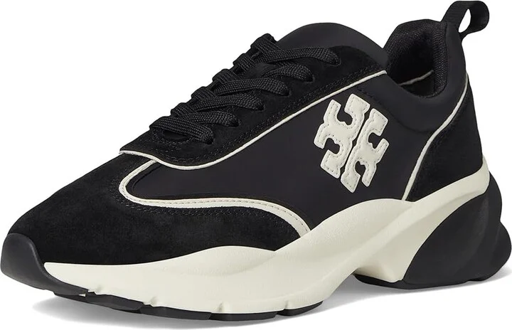 Tory Burch Good Luck Trainer Women's Shoes Perfect Black/New Ivory : 10 M, Leather/Suede - Image 5