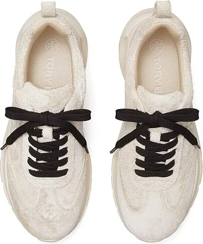 Tory Burch Good Luck Trainer Women's Shoes White/New Ivory : 8.5 M, Leather/Suede - Image 2
