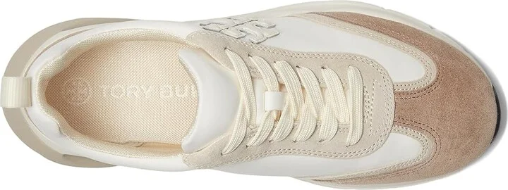 Tory Burch Good Luck Trainer Women's Shoes White/New Ivory/Cerbiatto : 10.5 M, Leather/Suede - Image 2