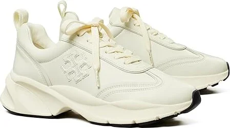 Tory Burch Good Luck Trainers Women's Flat Shoes New Ivory/New Ivory/New Ivory : 10 M, Rubber