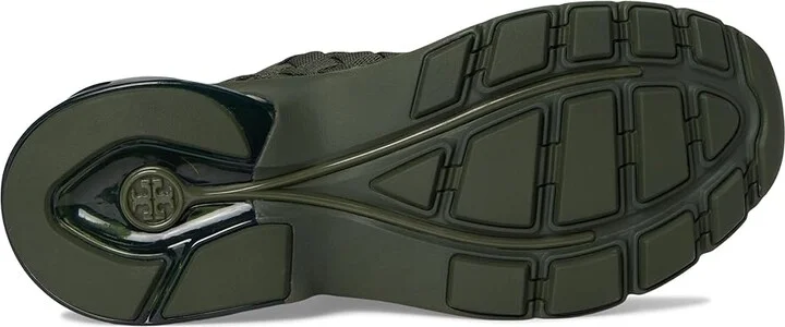Tory Burch Good Luck Woven Trainer Women's Shoes Dark Green : 8 M, Leather/Rubber - Image 3
