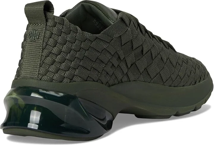 Tory Burch Good Luck Woven Trainer Women's Shoes Dark Green : 8 M, Leather/Rubber - Image 4