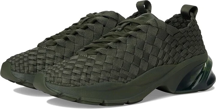 Tory Burch Good Luck Woven Trainer Women's Shoes Dark Green : 8 M, Leather/Rubber
