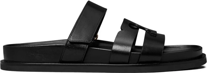 Tory Burch 'Ines' Black Leather Slippers