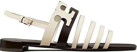 Tory Burch Ines Cage Sandals Women's Sandals Light Cream/Coco : 8.5 M, Leather - Image 4