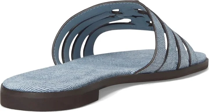 Tory Burch Ines Cage Slide Women's Sandals Blue Cloud/Blue Cloud : 6 M, Leather - Image 4