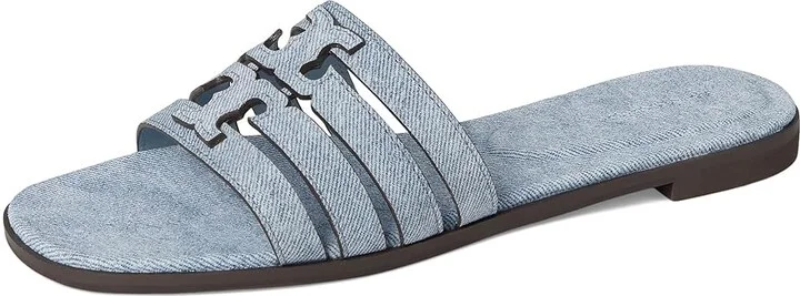 Tory Burch Ines Cage Slide Women's Sandals Blue Cloud/Blue Cloud : 6 M, Leather - Image 5