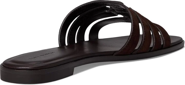 Tory Burch Ines Cage Slide Women's Sandals Dark Cocoa/Dark Cocoa : 9 M, Leather - Image 4