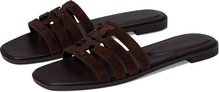 Tory Burch Ines Cage Slide Women's Sandals Dark Cocoa/Dark Cocoa : 9 M, Leather