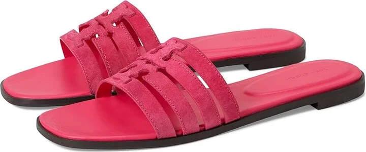 Tory Burch Ines Cage Slide Women's Sandals Fuschia Pink/Fuschia Pink : 9.5 M, Leather