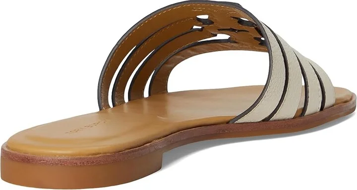 Tory Burch Ines Cage Slide Women's Sandals Light Cream/Ginger Shortbread : 8.5 M, Leather - Image 4