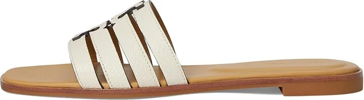 Tory Burch Ines Cage Slide Women's Sandals Light Cream/Ginger Shortbread : 8.5 M, Leather - Image 6