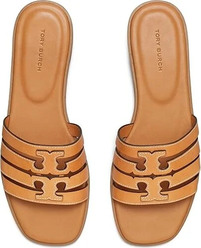 Tory Burch Ines Cage Slides Women's Sandals Camello : 9.5 M, Leather/Rubber - Image 2