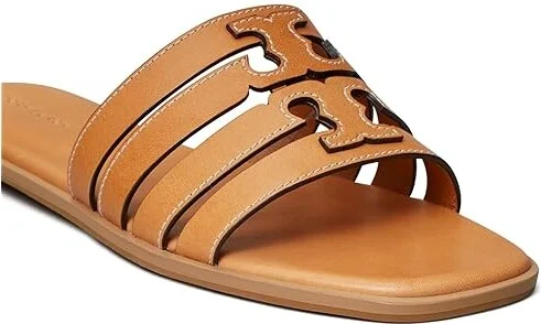 Tory Burch Ines Cage Slides Women's Sandals Camello : 9.5 M, Leather/Rubber - Image 3