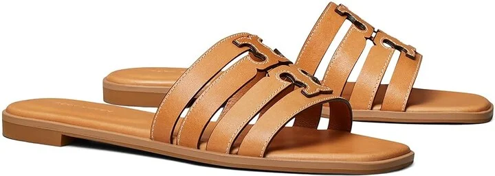 Tory Burch Ines Cage Slides Women's Sandals Camello : 9.5 M, Leather/Rubber