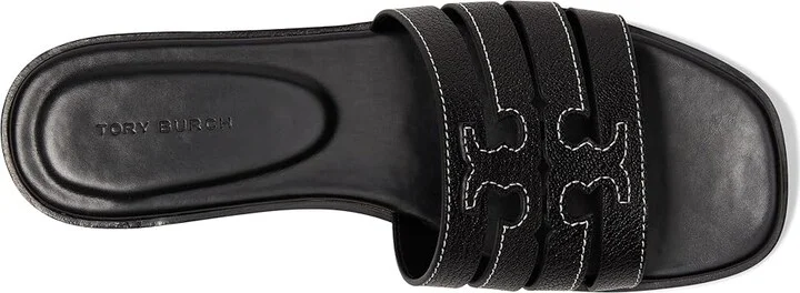 Tory Burch Ines Cage Slides Women's Sandals Perfect Black/Perfect Black : 11 M, Leather/Rubber - Image 2