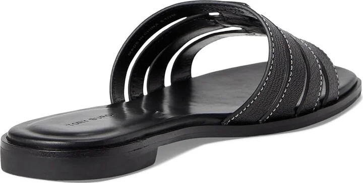 Tory Burch Ines Cage Slides Women's Sandals Perfect Black/Perfect Black : 11 M, Leather/Rubber - Image 4