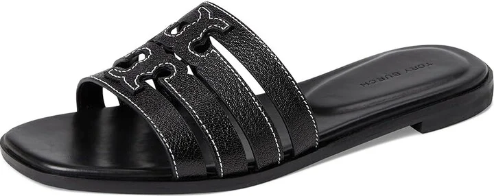 Tory Burch Ines Cage Slides Women's Sandals Perfect Black/Perfect Black : 11 M, Leather/Rubber - Image 5