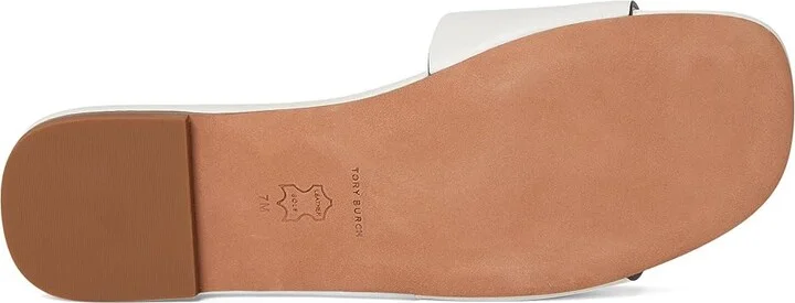 Tory Burch Ines Flat Slide Women's Shoes Gardenia : 10 M, Leather - Image 3