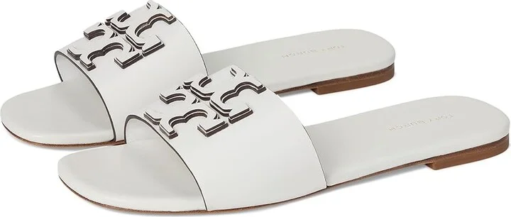 Tory Burch Ines Flat Slide Women's Shoes Gardenia : 10 M, Leather